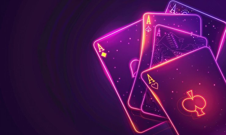 Tampilan meja blackjack dengan kartu dan chip
